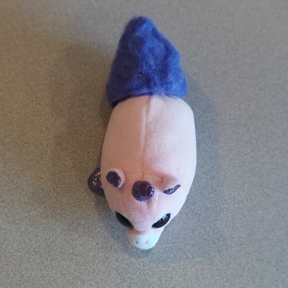 Fuzzee Tails Pink Purple Unicorn Abra 6" Plush Glitter Eyes Stuffed Animal - Picture 2 of 7